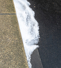 Fototapeta premium Big Hails after Hailstorm, Ice Hail on Street, Large Hailstone Damage, Big Ice Balls, Natural Disaster