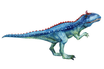 Realistic dinosaur isolated on background. Hand painted watercolor dinosaur illustration Cute Dino Jurassic period