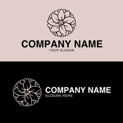 floral flower elegant ornament circle shape logo design for boutique, fashion and jewelry company