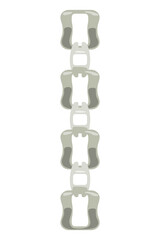 Metal chainlets with variety chain links. Silver, stainless steel necklaces  illustration isolated on white background. Jewelry from precious metals. For jewelry store ad, fashion concept