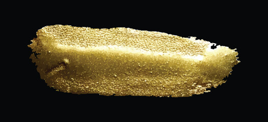 Golden paint brush stroke. hand drawing gold brush stroke. hand painted isolated glitter brush strokes spot, foil texture, gold brush stroke with metallic effect on transparent background.