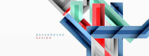 Line zig zag dynamic geometric abstract background. Colorful lines with shadow and light effects, various routes concept. Vector Illustration For Wallpaper, Banner, Background, Card