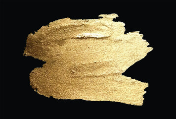 Golden paint brush stroke. gold texture brush stroke color painting design element. gold paint stokes isolated for invitation, wedding or birthday card template on transparent background.