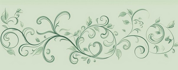 Elegant curved swirls with floral motifs illustration
