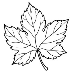 Line art grave leaf vector illustration 