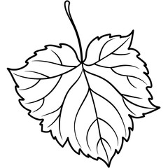 Line art grave leaf vector illustration 