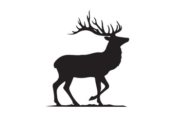 A vector silhouette of a deer.