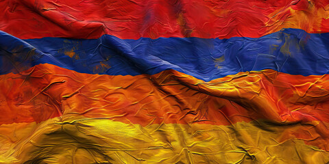 The Red and Yellow: The Flag of Armenia as a Symbol of the Sun and the Nation - Visualize the flag of Armenia with its red and yellow colors, symbolizing the sun and the nation's history