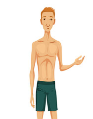 Fototapeta premium Weak man. flat cartoon illustration