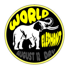 World Elephant Day vector illustration. Suitable for Poster, Banners, campaign and greeting card. Wildlife concept. Wild animals. Save elephants