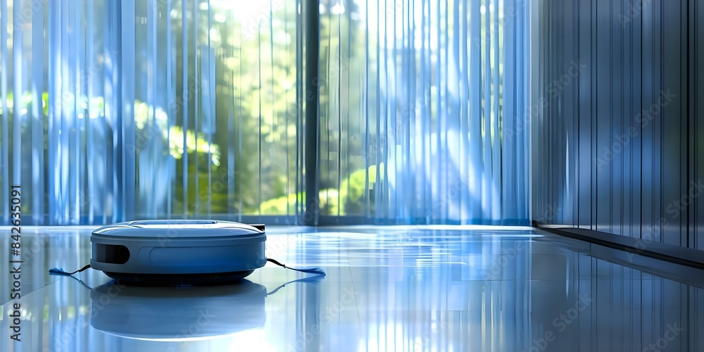 Poster smart robot window cleaner for efficient and convenient window cleaning assistance. concept smart ho