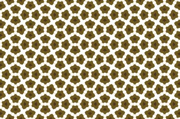 A pattern of brown and white flowers on a white background