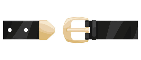 Leather belts with buckle isolated on white background