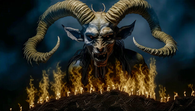 rostro de un demonio que provoca terror