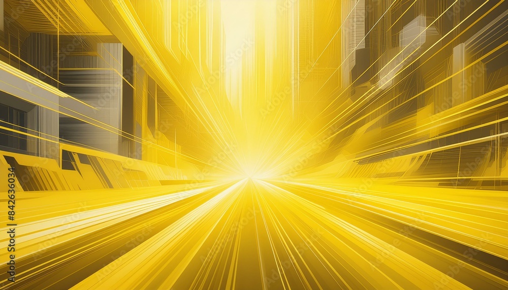 Wall mural yellow abstract background with speed moving style in concept art.