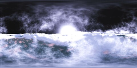 Panorama of clouds, HDRI, environment map , Round panorama, spherical panorama, equidistant projection, panorama 360, flying above the clouds,sky above the clouds, 3D rendering