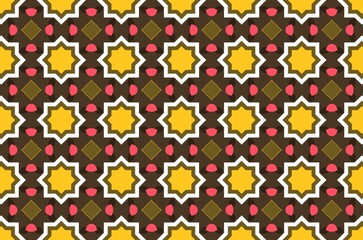 A patterned background with yellow, pink and brown colors