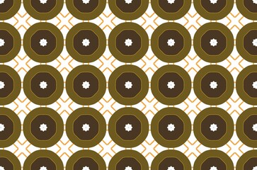 A pattern design of brown circles on a white background