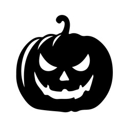 Creepy Halloween Pumpkin Silhouette Vector