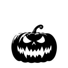 Obraz premium Creepy Halloween Pumpkin Silhouette Vector