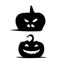 Creepy Halloween Pumpkin Silhouette Vector