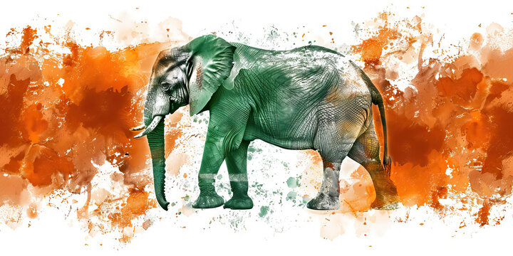 The Elephant: The Flag of C&ocirc;te d'Ivoire as a Symbol of Strength and Stability - Picture the flag of C&ocirc;te d'Ivoire with its elephant, symbolizing strength, stability, and the country's natural resource