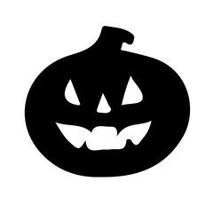 Creepy Halloween Pumpkin Silhouette Vector