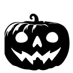 Creepy Halloween Pumpkin Silhouette Vector