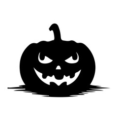 Creepy Halloween Pumpkin Silhouette Vector
