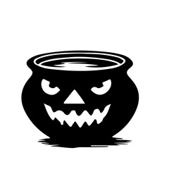 Creepy Halloween Pumpkin Silhouette Vector