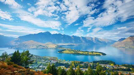 Obraz premium Queenstown in New Zealand. The city of adventure and nature