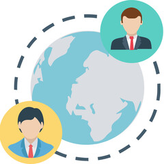 Global Business Vector icon in Flat style 