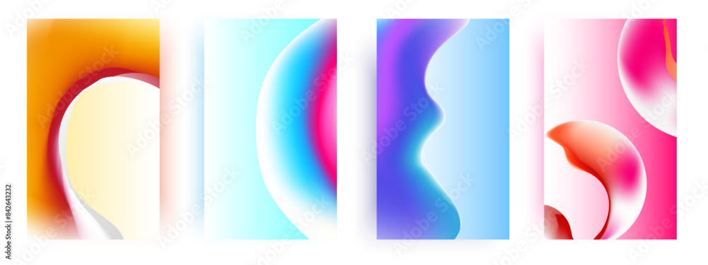 Poster modern set of abstract covers vector liquid design vibrant posters futuristic postcard collection cr