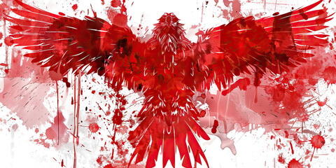 The Double-Headed Eagle: The Flag of Albania as a Symbol of Strength and Independence - Visualize the flag of Albania with its double-headed eagle, symbolizing the strength and independence of the Alb