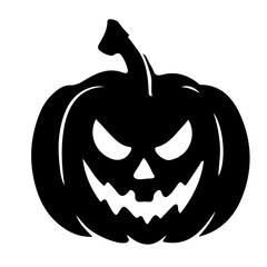 Creepy Halloween Pumpkin Silhouette Vector