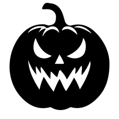 Creepy Halloween Pumpkin Silhouette Vector