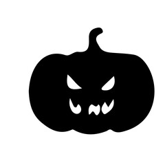Creepy Halloween Pumpkin Silhouette Vector