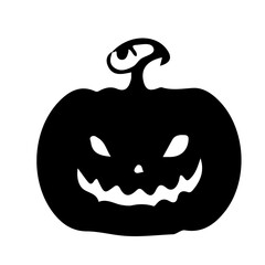 Creepy Halloween Pumpkin Silhouette Vector