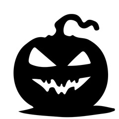 Creepy Halloween Pumpkin Silhouette Vector