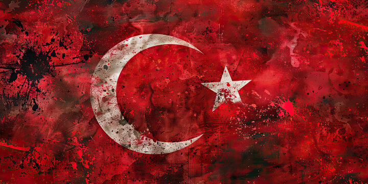 The Crescent and Star: The Flag of Turkey as a Symbol of Islam and Ottoman Heritage - Picture the flag of Turkey with its red background, crescent, and star, symbolizing Islam and Turkey's Ottoman her