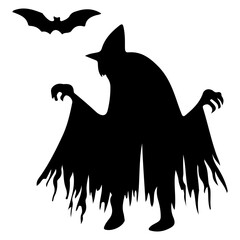 Spooky Ghost Silhouette Vector