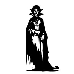 Witch Silhouette with Broom Vector