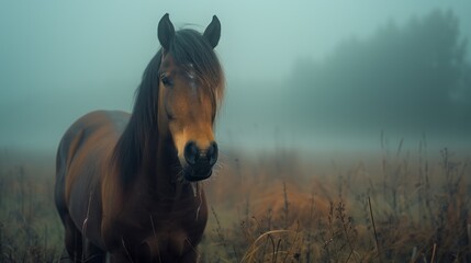 Horse in the Mist: Vintage Film Aesthetic