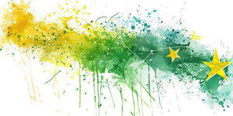 
The Southern Cross: The Flag of Brazil as a Symbol of the Southern Hemisphere - Picture the flag of Brazil with its Southern Cross constellation, symbolizing Brazil's place in the Southern Hemisphere