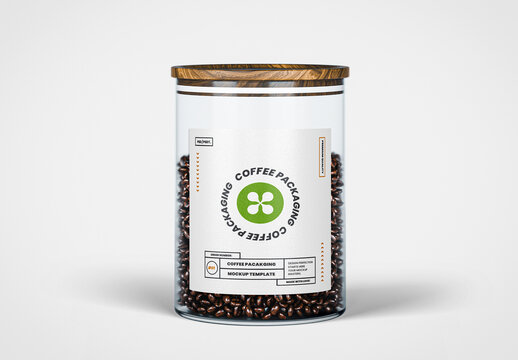 Glass Coffee Bean Jar Mockup