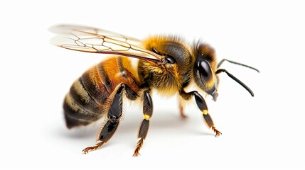 Wild bee isolated on a white background