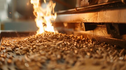 Biomass in fire - three kind of pelets burn