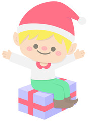 Kids hand drawn cute christmas elf character