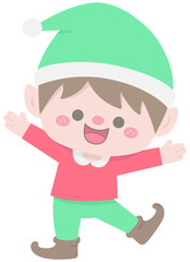 Kids hand drawn cute christmas elf character