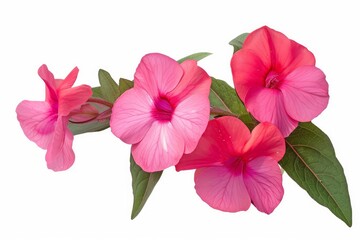 Impatiens flower photo on white isolated background